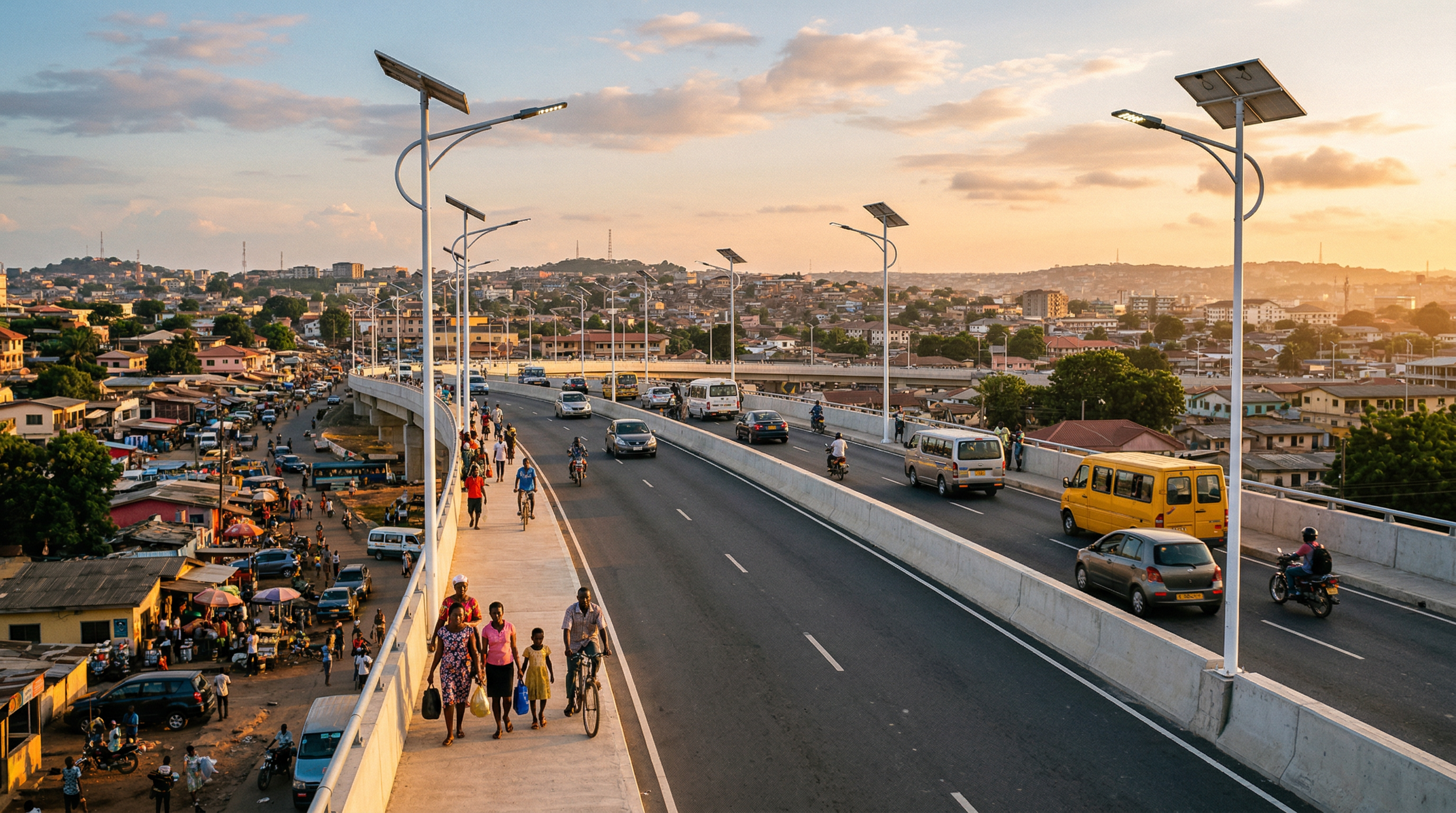 Roads and bridges connecting communities across the continent